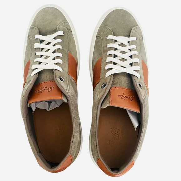 Good Man Brand Men’s Sneakers 9.5 Army Green Suede Brown Leather Low Top Italian - Picture 5 of 10
